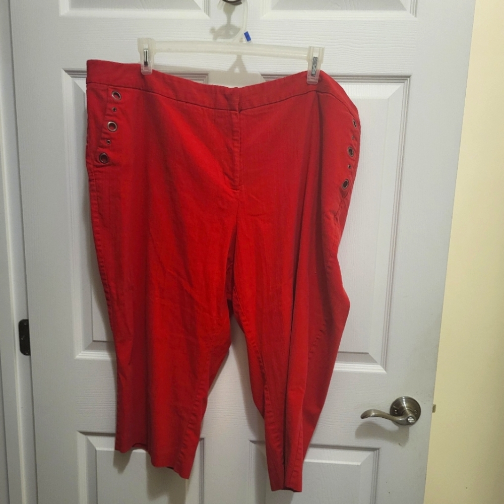 Fashion Bug 28w Cropped Pant Red